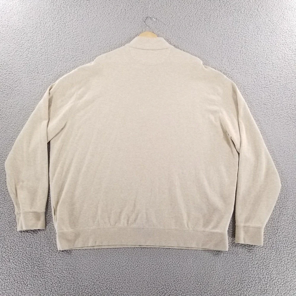 Polo Ralph Lauren Sweater Mens 3XB 1/4 Zip Pullover Sweatshirt Midweight Oatmeal